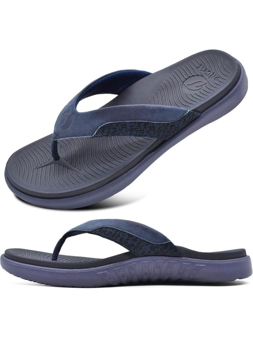 Men's Blue Flip Flop Open Toe Athletic Orthotic Fasciitis Sport Sandal Shoes